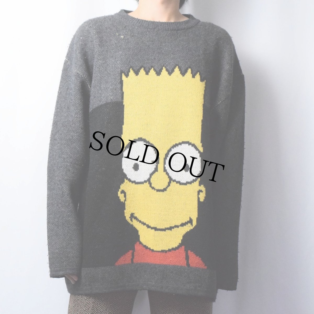 画像2: 2000's THE SIMPSONS キャラクター柄織り スキーニットセーター (2)