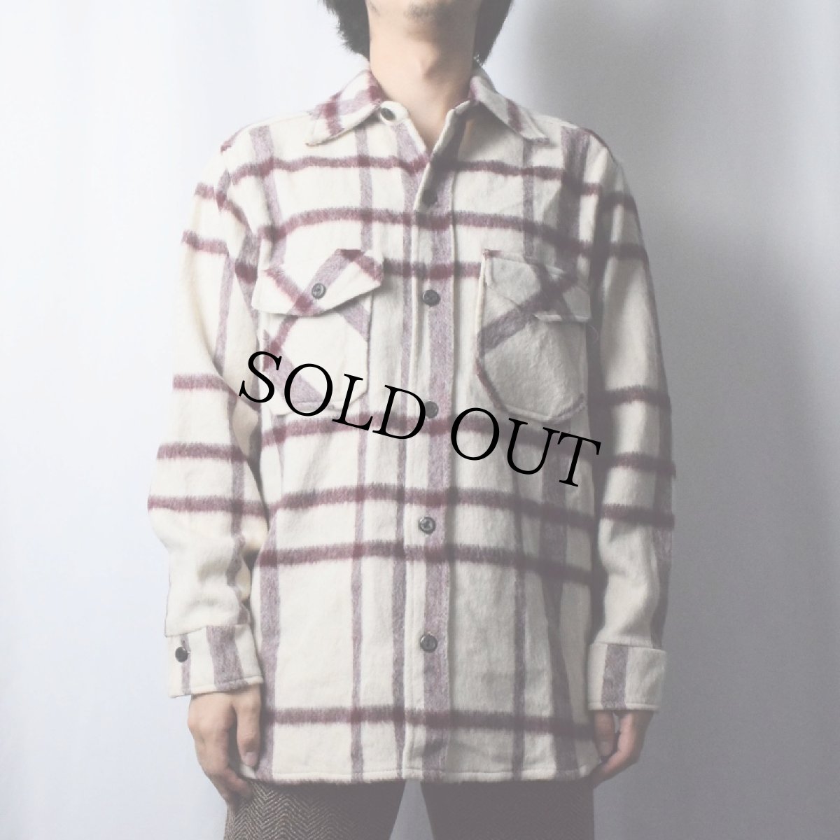 画像2: 60's〜 Silton チェック柄 CPOウールシャツジャケット M (2)