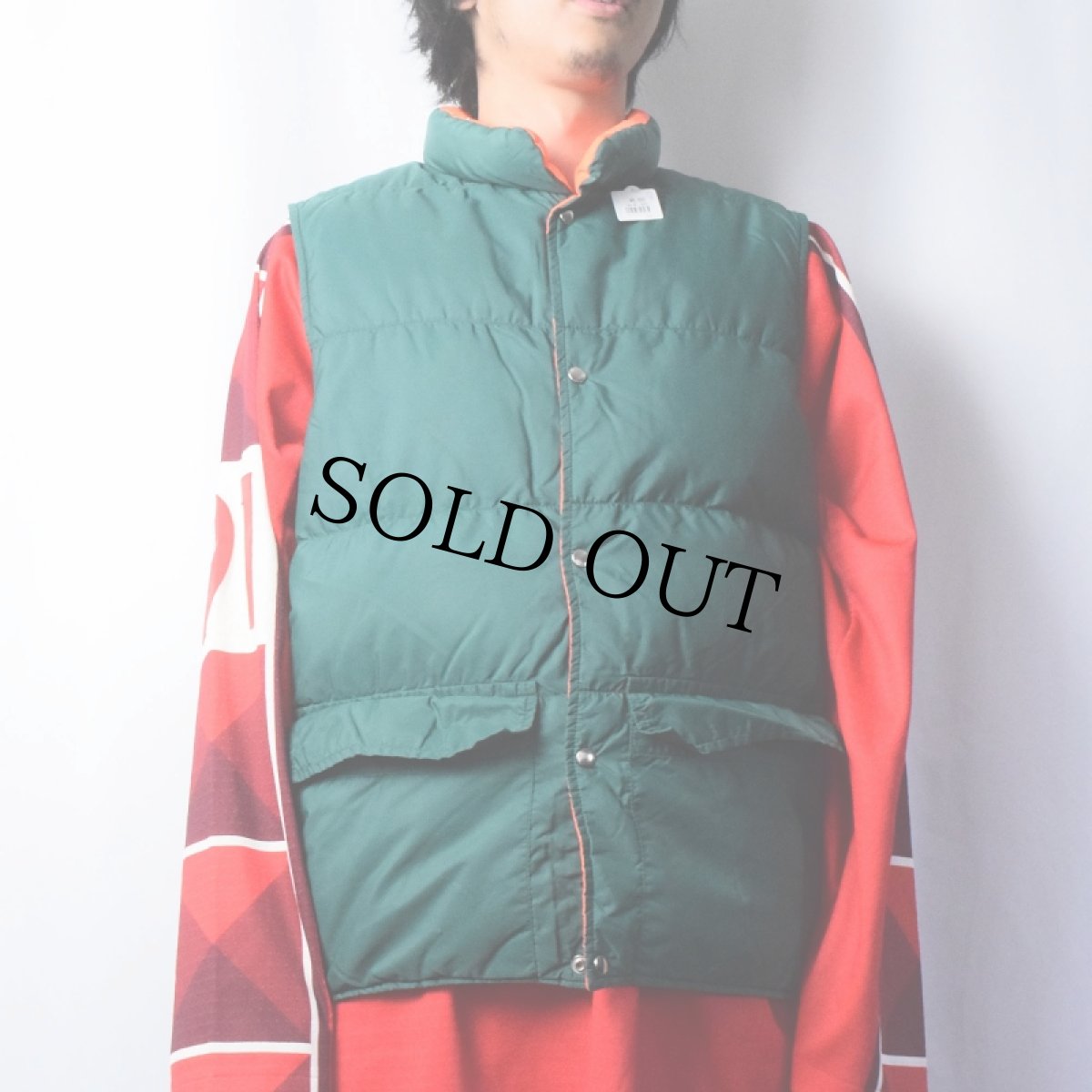 画像3: 70's Woolrich リバーシブルナイロンダウンベスト L (3)