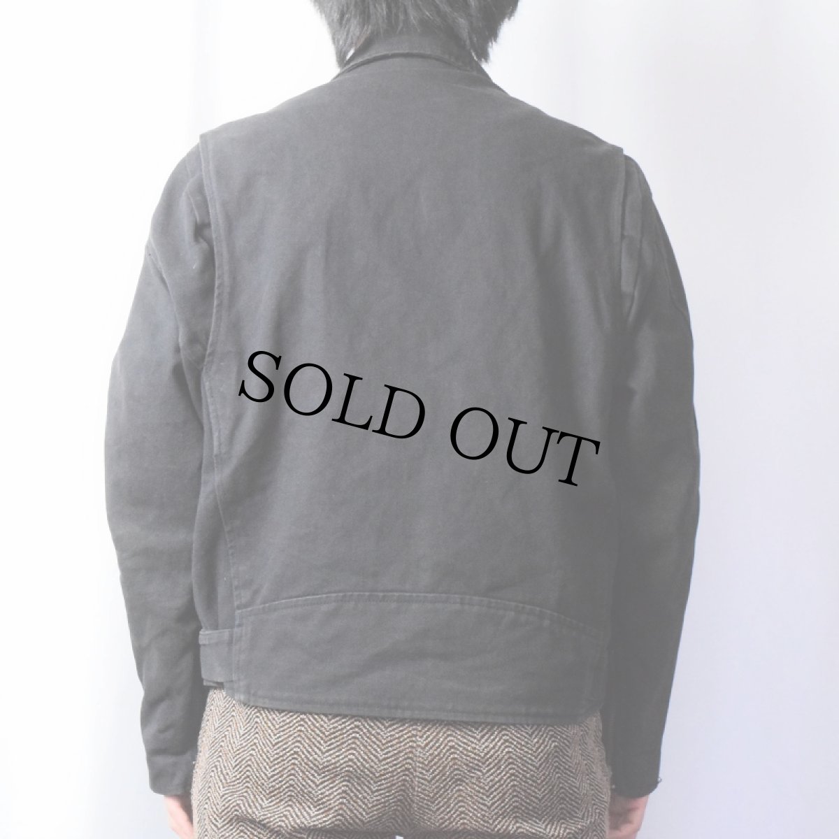 画像3: 80's PETER GOLDING ブラックデニムライダースジャケット BLACK M (3)