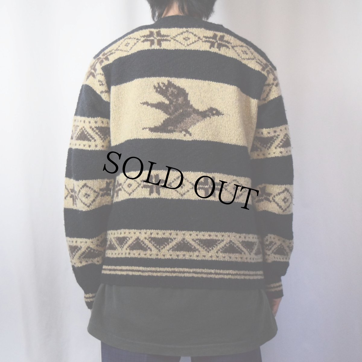 画像3: 90's POLO SPORT Ralph Lauren カモ×ノルディック柄 ウールニットセーター M (3)