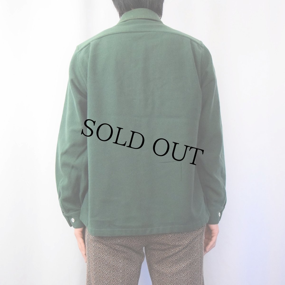 画像3: 40's McGREGOR USA製 ウールジップシャツ GREEN MEDIUM (3)