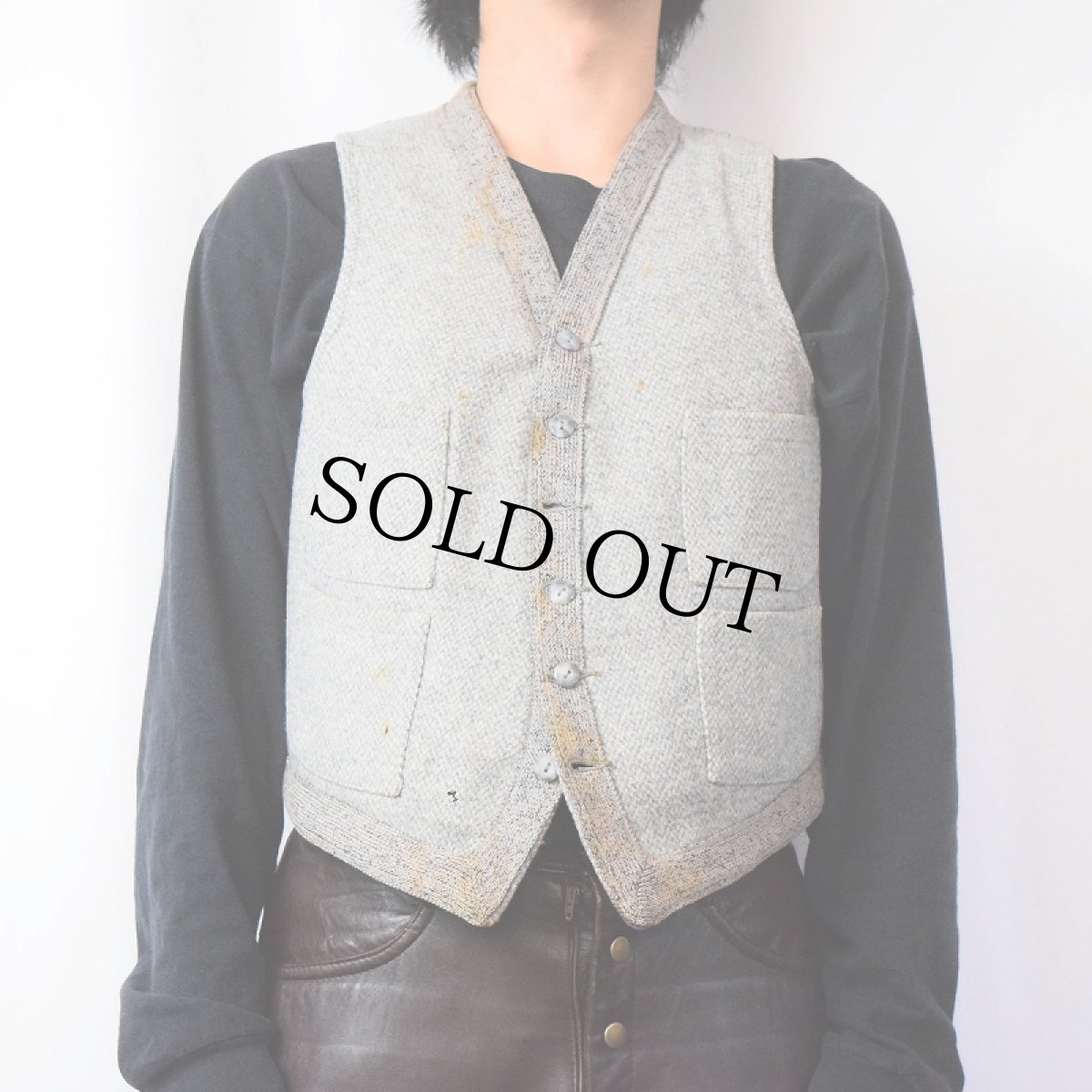 画像2: 30〜40's 4つポケ ウールベスト (2)