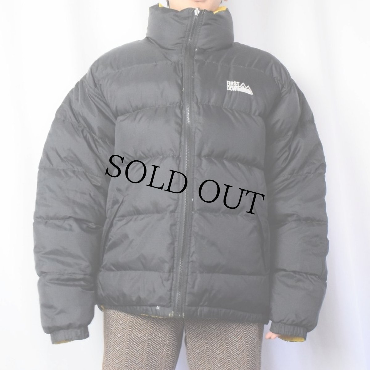 画像5: FIRST DOWN ロゴ刺繍 リバーシブル ダウンジャケット L (5)