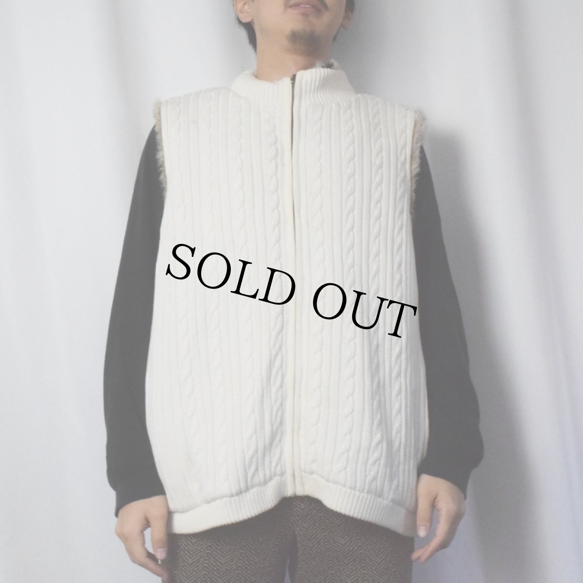 画像5: フェイクファー×ニット リバーシブルベスト  (5)