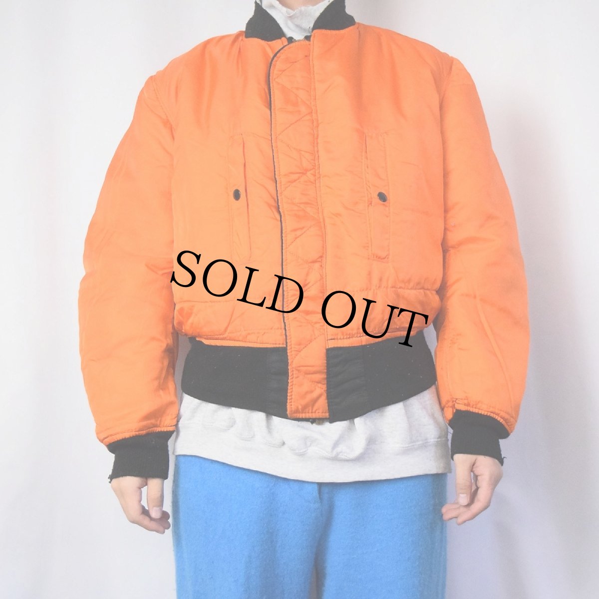 画像5: 民間品 90's ALPHA INDUSTRIES,INC. USA製 MA-1 フライトジャケット BLACK MEDIUM (5)