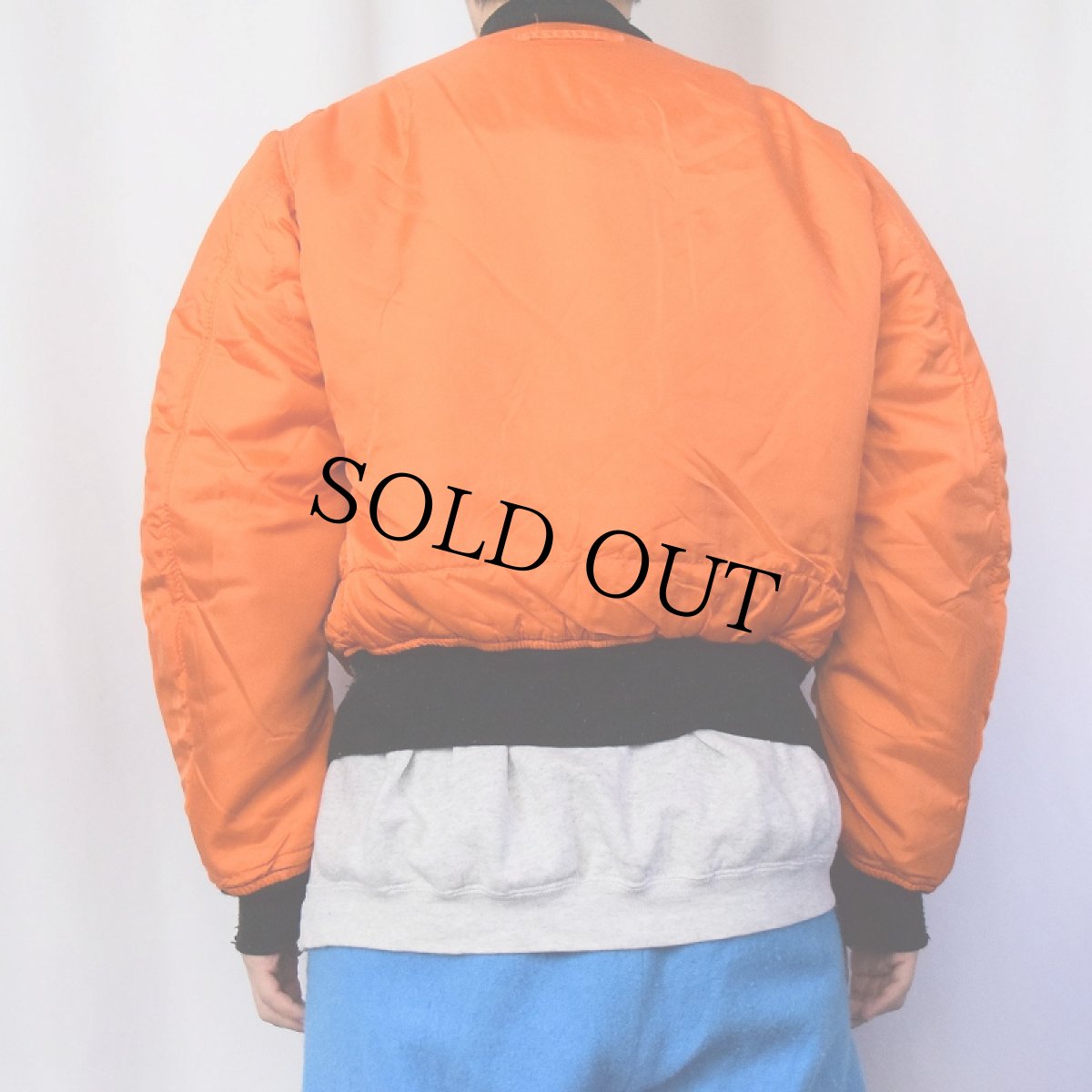 画像6: 民間品 90's ALPHA INDUSTRIES,INC. USA製 MA-1 フライトジャケット BLACK MEDIUM (6)