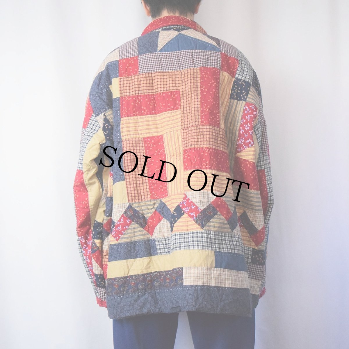 画像4: リバーシブル パッチワーク キルティングジャケット XXL (4)