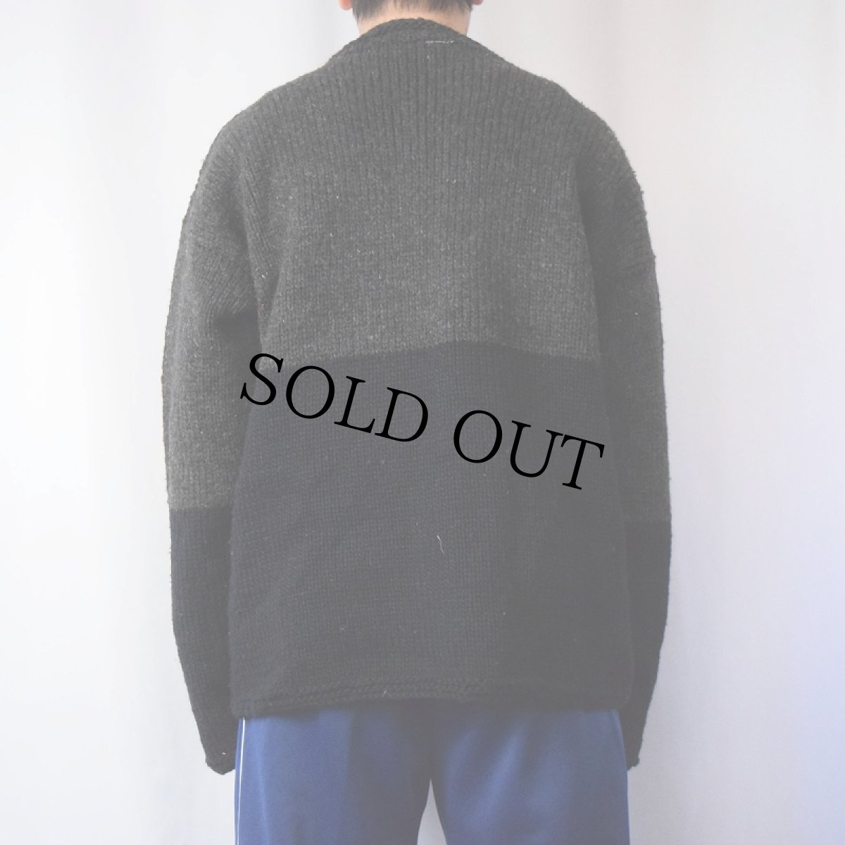 画像4: 柄編み ロールネック ウールニットセーター  (4)