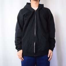 画像2: SOFFE 無地スウェットジップパーカー BLACK 2XL (2)