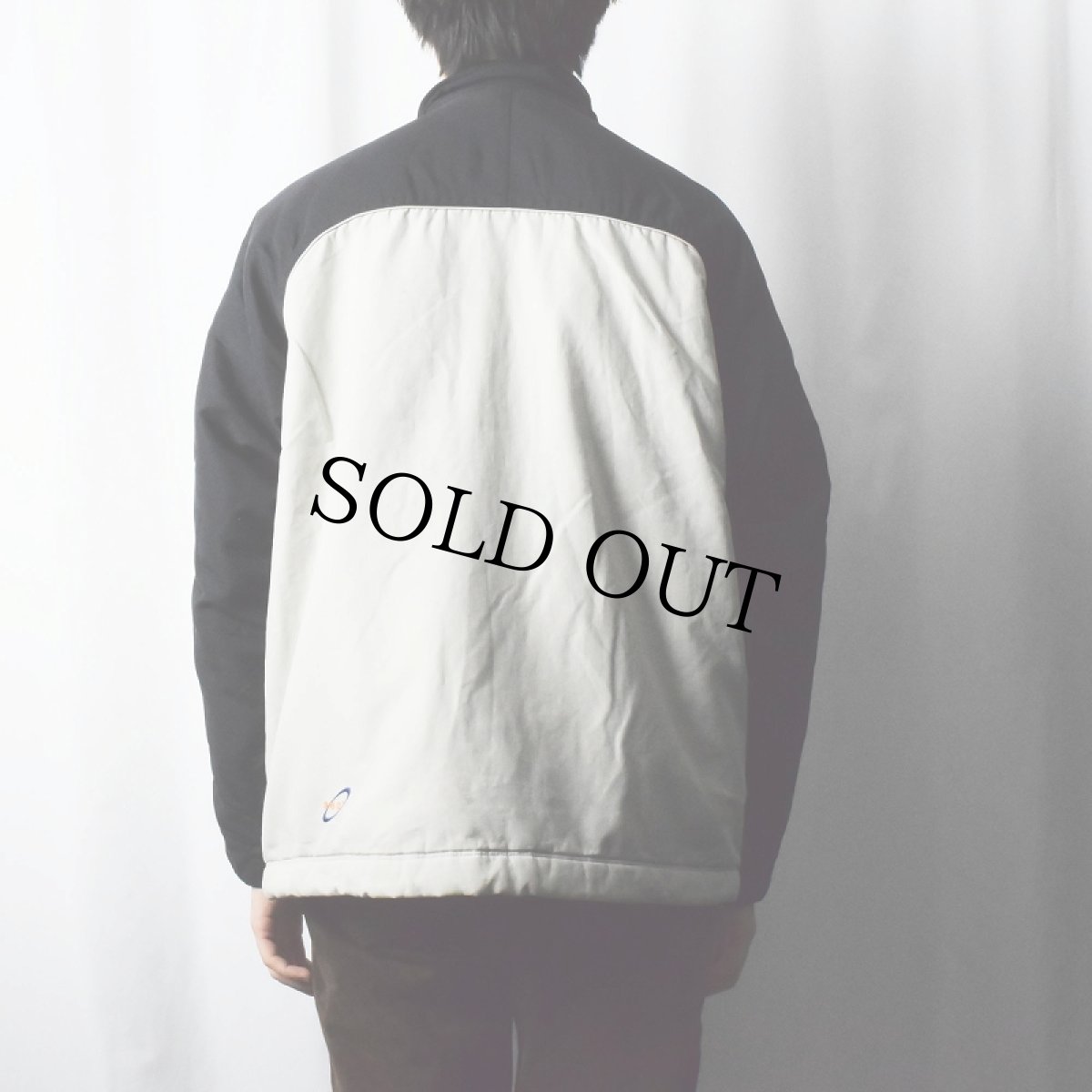 画像3: Salomon ロゴ刺繍 2トーン 中綿入り ナイロンジャケット L (3)