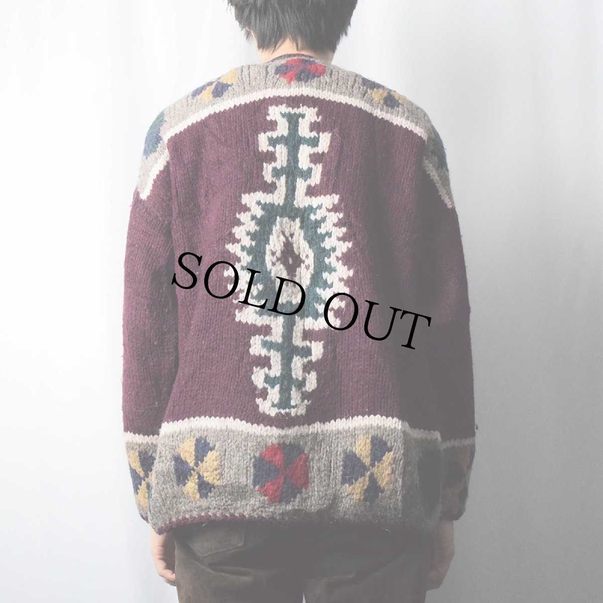 画像4: REY WEAR ECUADOR製 民族柄 ウールニットセーター (4)