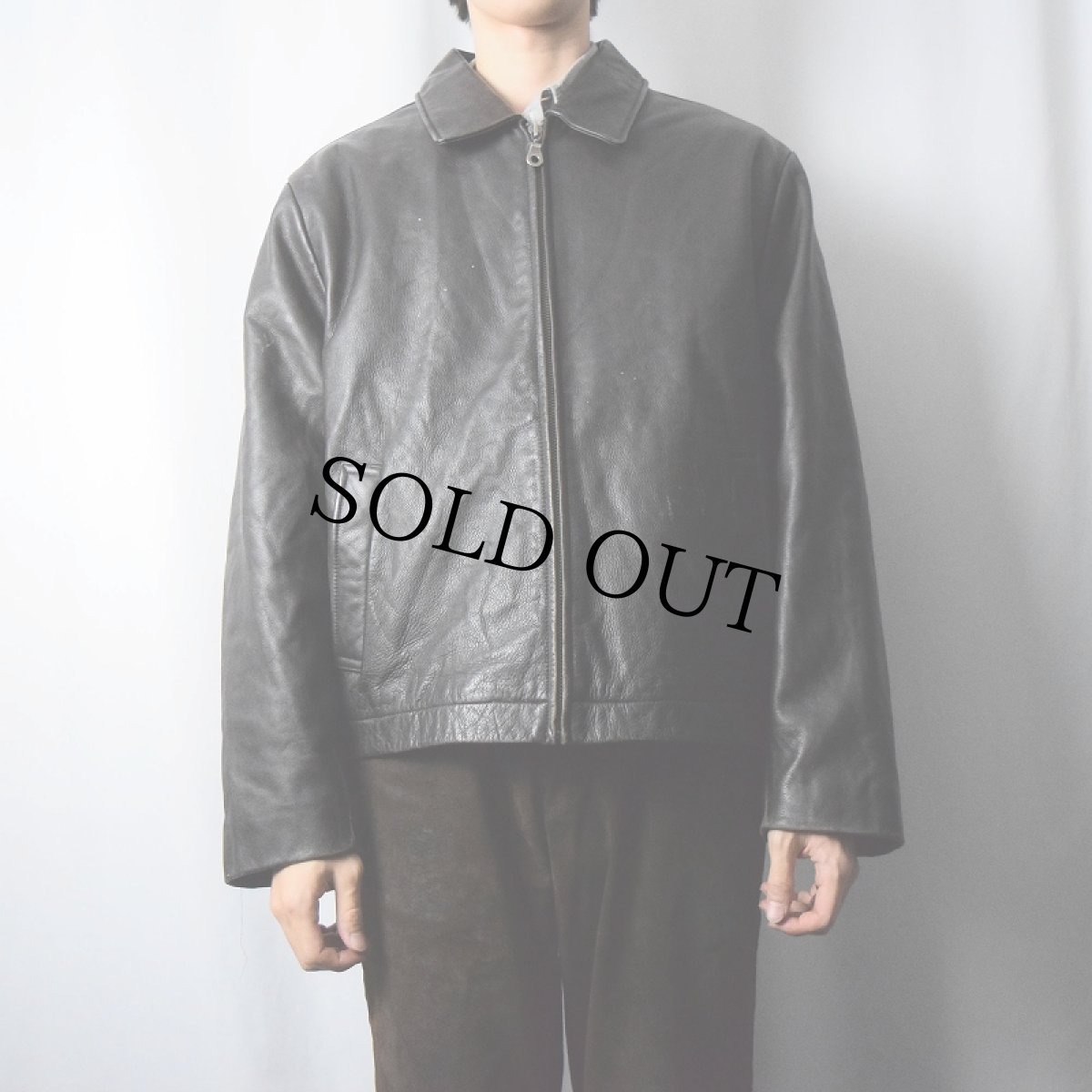 画像2: 90's ROUNDTREE&YORKE レザージャケット BROWN XL (2)