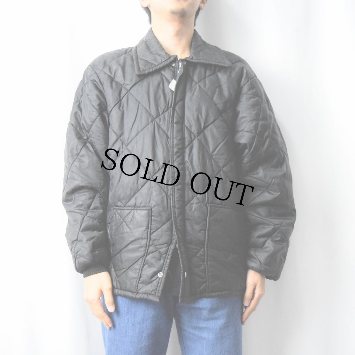 画像2: 〜90's USA製 中綿入り キルティングジャケット BLACK  (2)