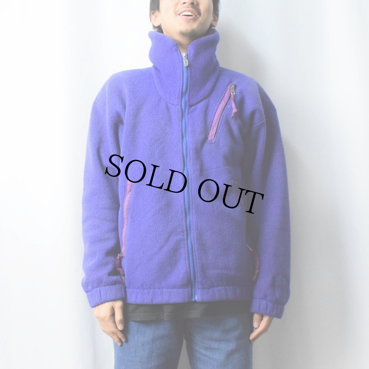 画像2: 90's THE NORTH FACE USA製 ロゴ刺繍 フリースジップジャケット M (2)