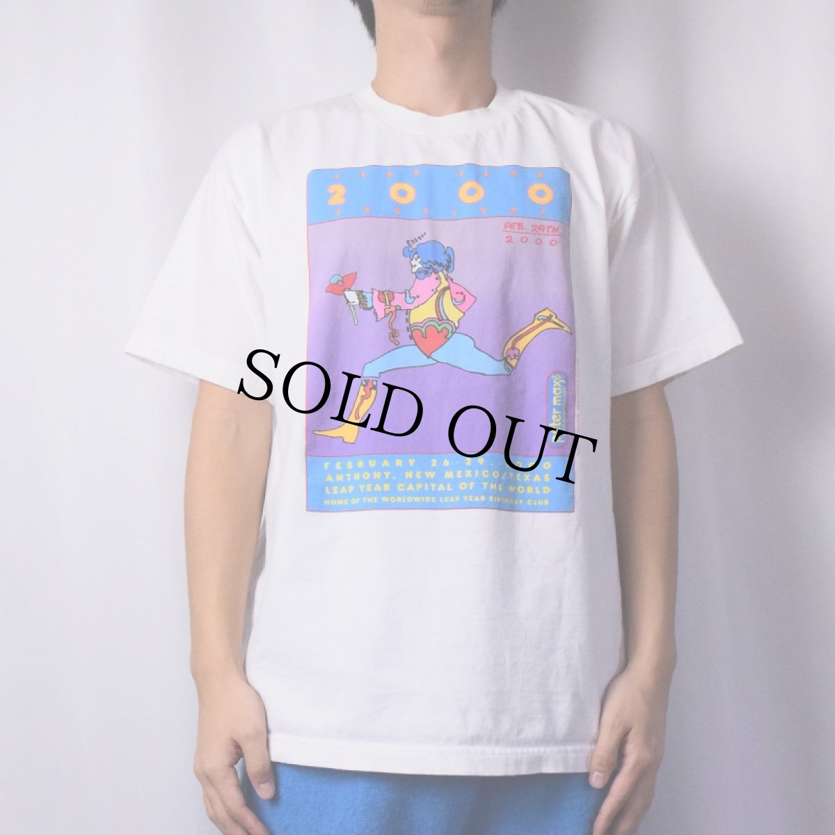 画像3: 2000's PETER MAX "LEAP YEAR 2000 FESTIVAL" アートプリントTシャツ L (3)