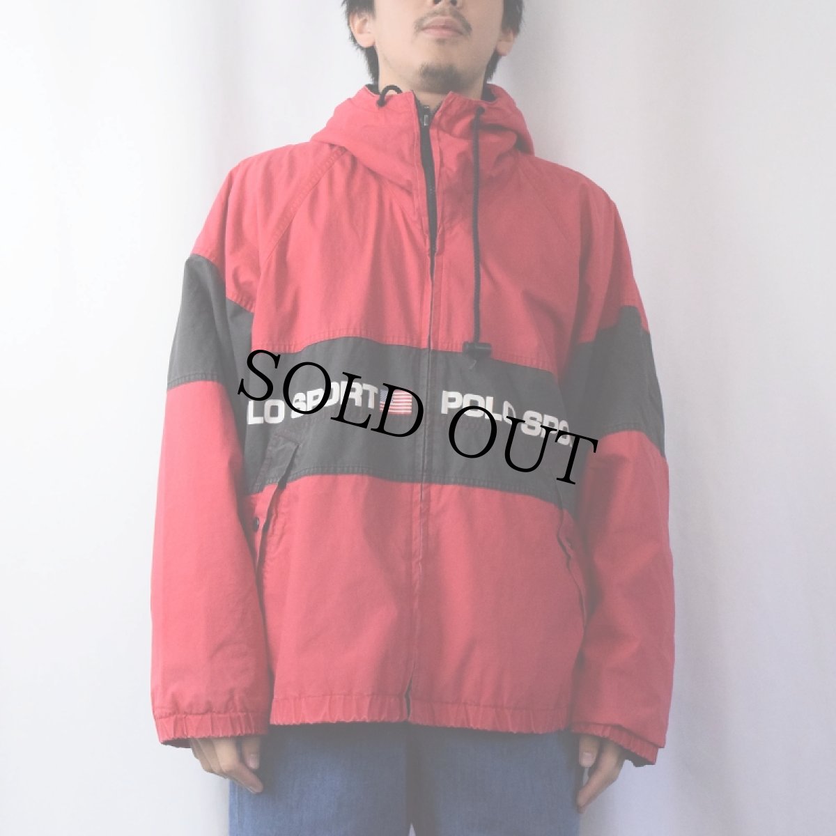 画像2: 90's POLO SPORT Ralph Lauren 裏フリース コットンジップパーカー L (2)