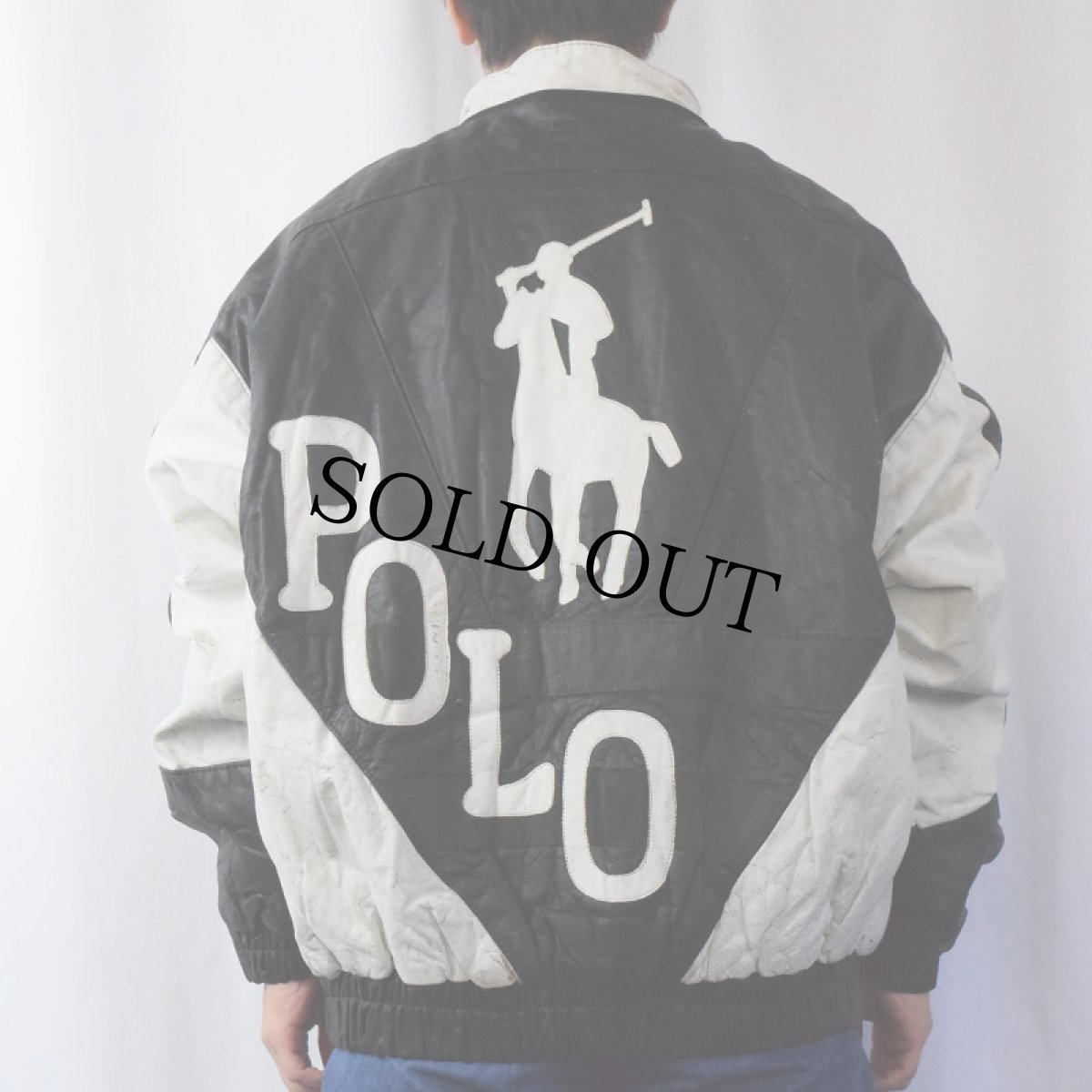 画像4: 90's ブート "POLO Ralph Lauren" 切り替えデザインレザージャケット XL (4)