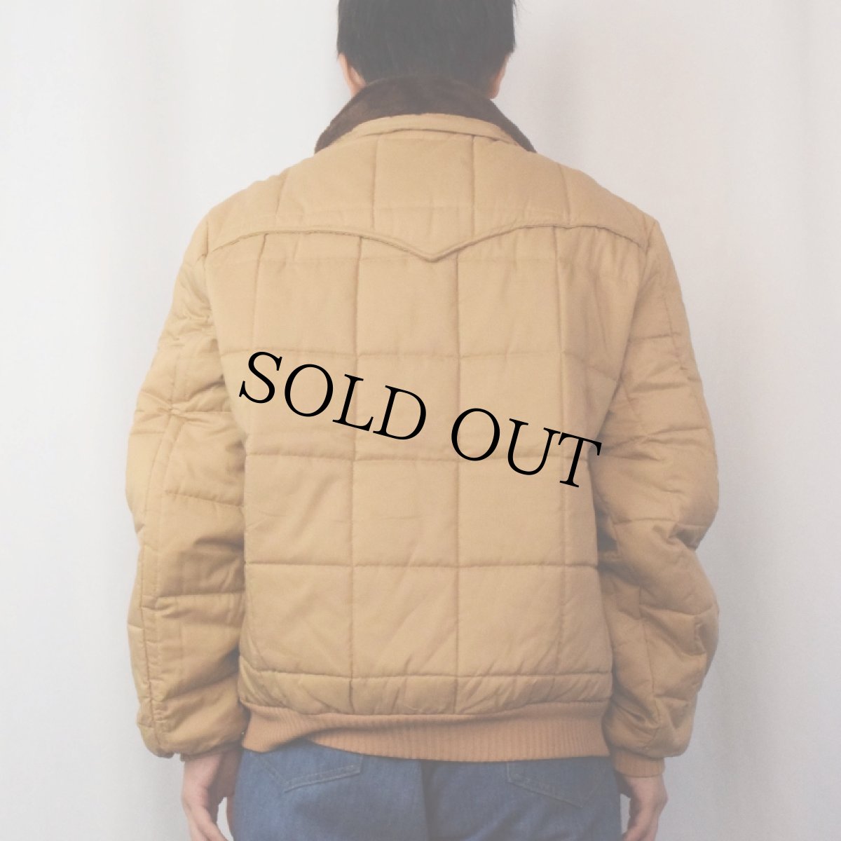 画像3: 70's〜 USA製 中綿入り 襟ボア ウエスタンキルティングジャケット (3)