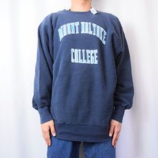 画像2: REVERSE WEAVE TYPE "MOUNT HOLYOKE COLLEGE" プリントスウェット NAVY  (2)