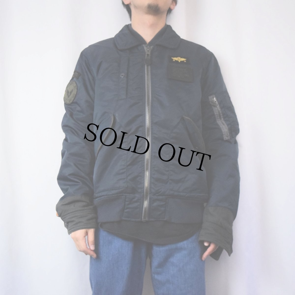 画像3: 90's Schott Bros. inc. 民間用 TYPE CWU-R フライトジャケット NAVY LARGE-L (3)