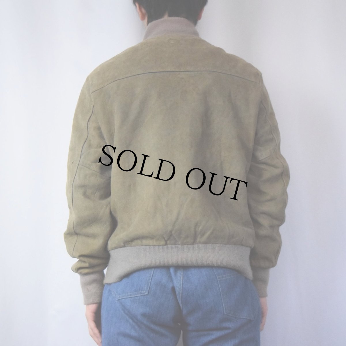 画像3: 80's Reminiscence スエードレザージャケット OLIVE (3)