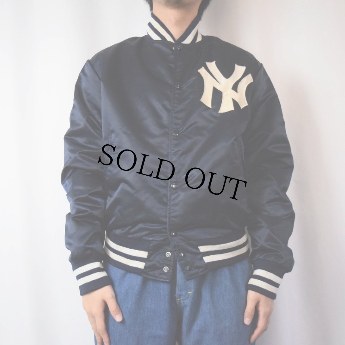 画像3: 70〜80's DAVID PEYSER MLB "New York Yankees" ロゴワッペン付き ナイロンスタジャン NAVY S (3)