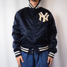 画像2: 70〜80's DAVID PEYSER MLB "New York Yankees" ロゴワッペン付き ナイロンスタジャン NAVY S (2)