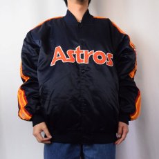 画像3: 90's MLB COOPERSTOWN COLLECTION BY Majestic KOREA製 "Astros" ナイロンスタジャン NAVY XXL  (3)