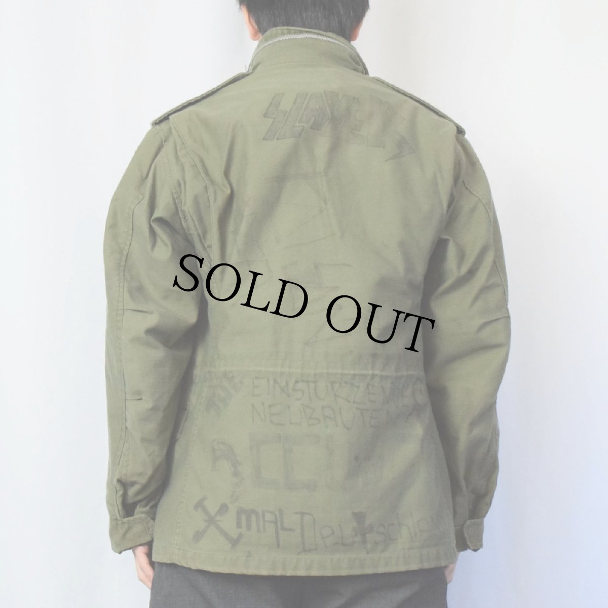 画像3: 60's U.S.MILITARY M-65 "SLAYER" ハンドペイント フィールドジャケット SMALL-SHORT (3)