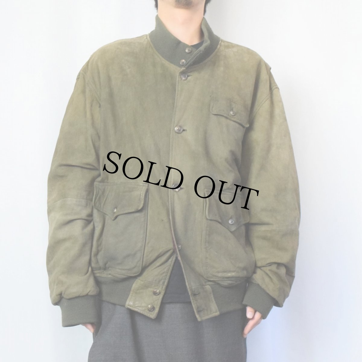 画像2: POLO Ralph Lauren スエードレザージャケット KHAKI L (2)