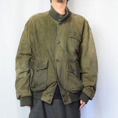 画像2: POLO Ralph Lauren スエードレザージャケット KHAKI L (2)