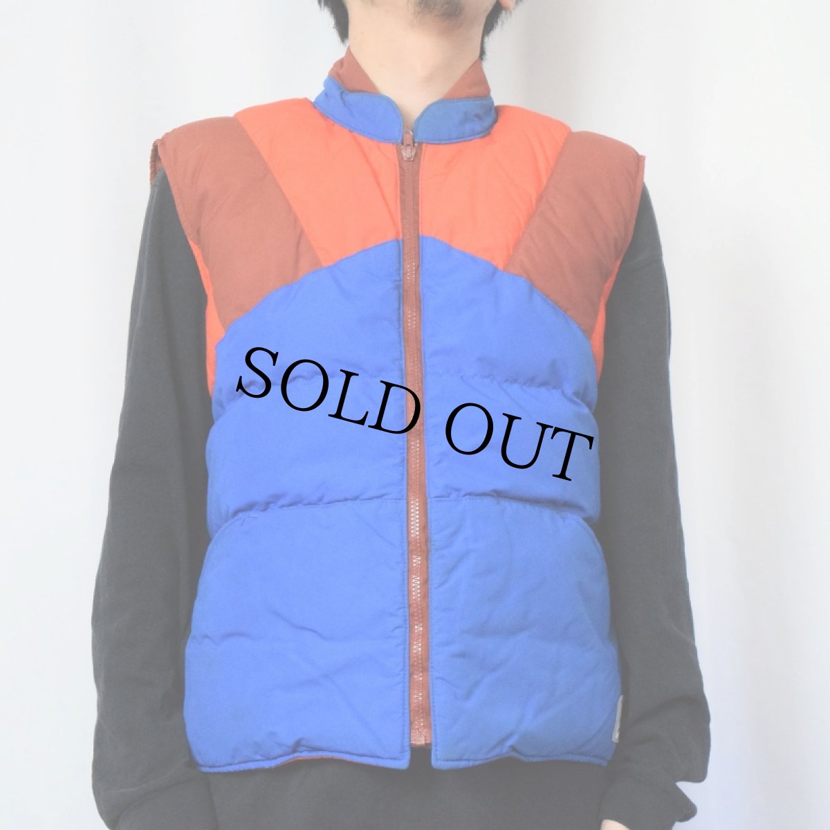 画像3: 80's Eddie Bauer 太陽デザイン キルティングダウンベスト L (3)