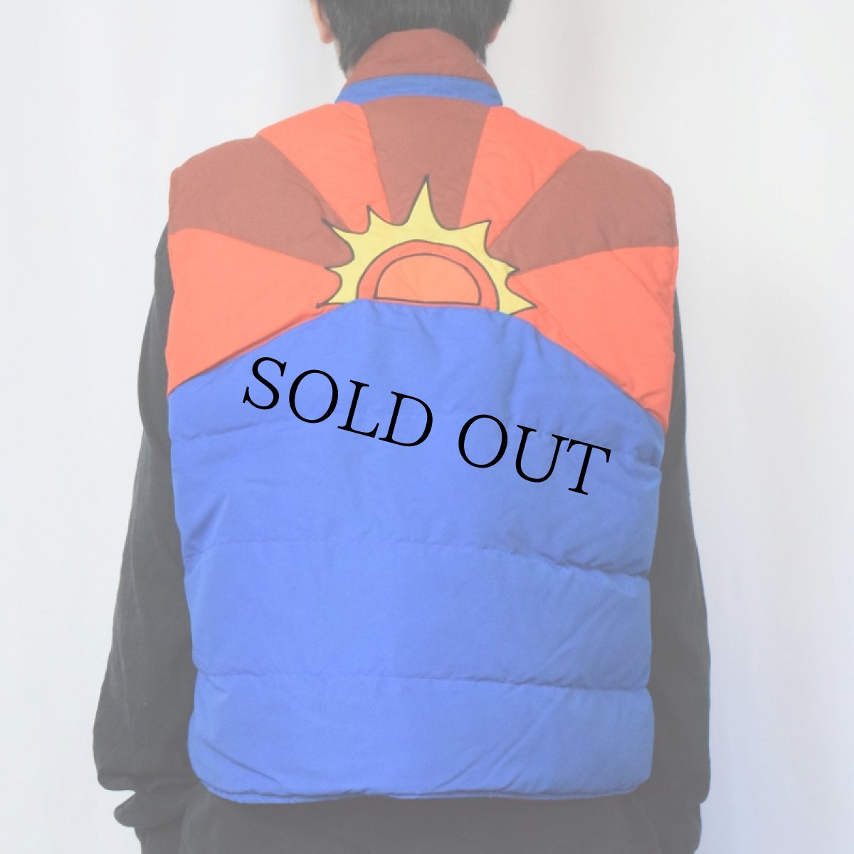 画像4: 80's Eddie Bauer 太陽デザイン キルティングダウンベスト L (4)