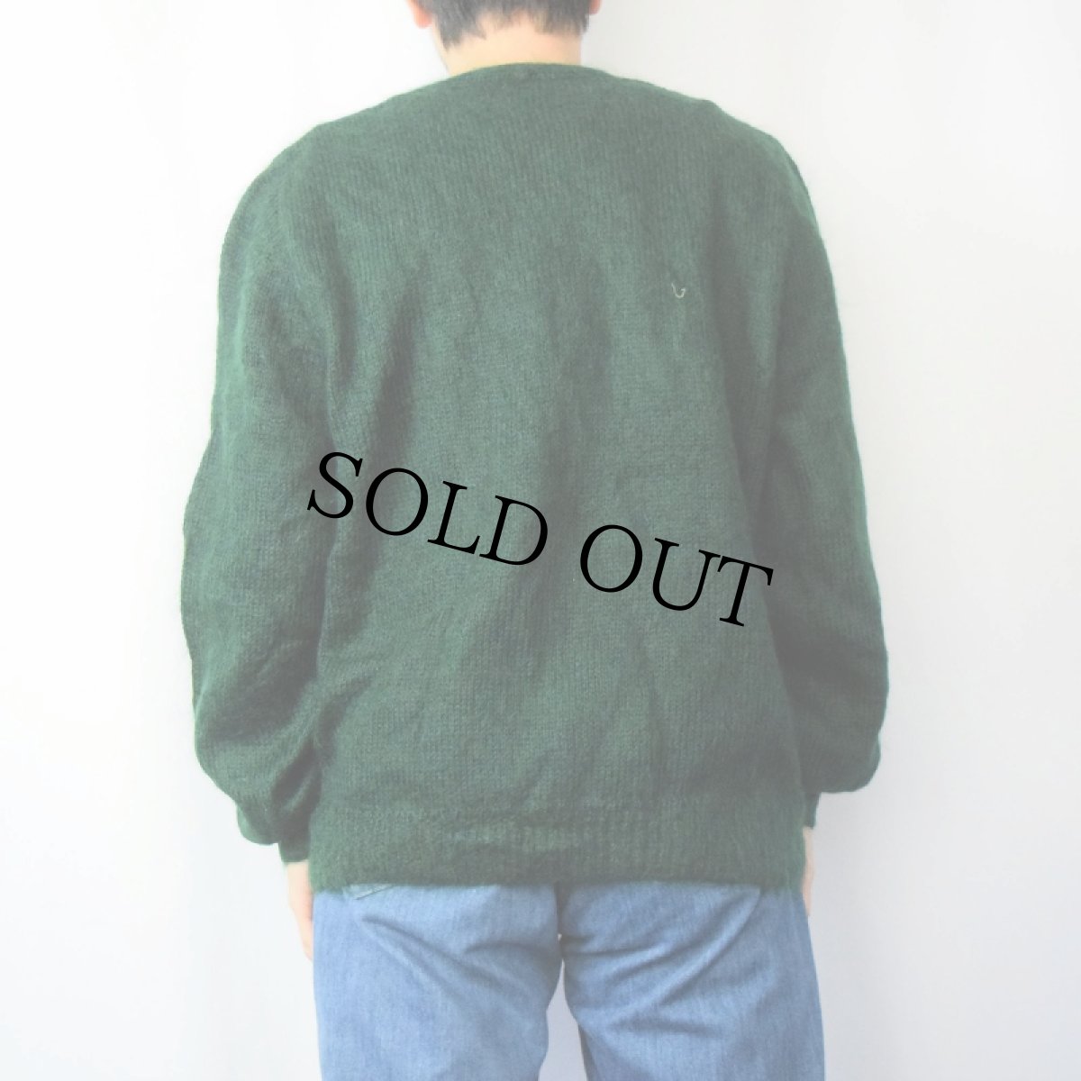 画像3: モヘアニットカーディガン GREEN  (3)