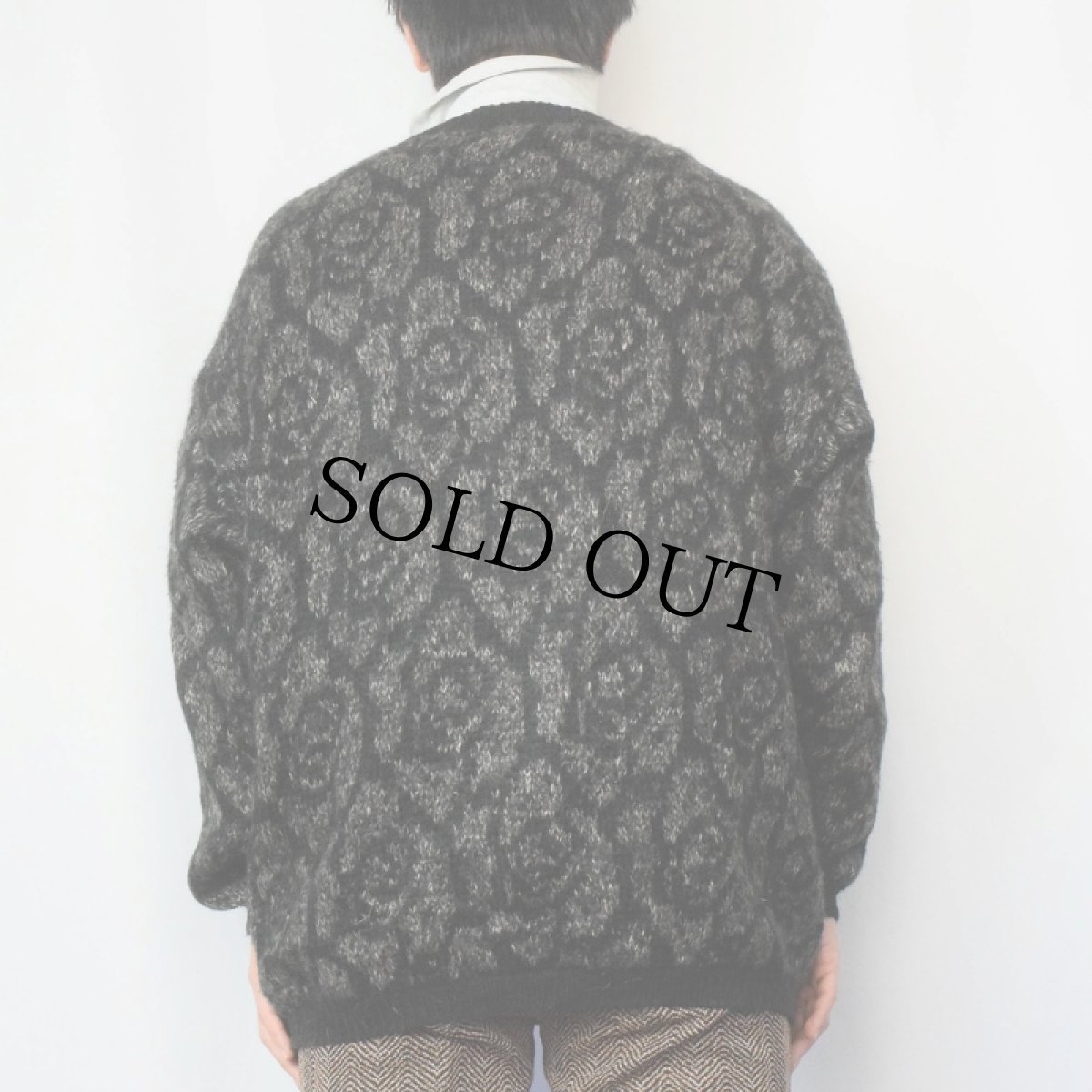 画像3: 80's benetton ITALY製 総柄 アクリル×モヘア ニットカーディガン SIZE48 (3)