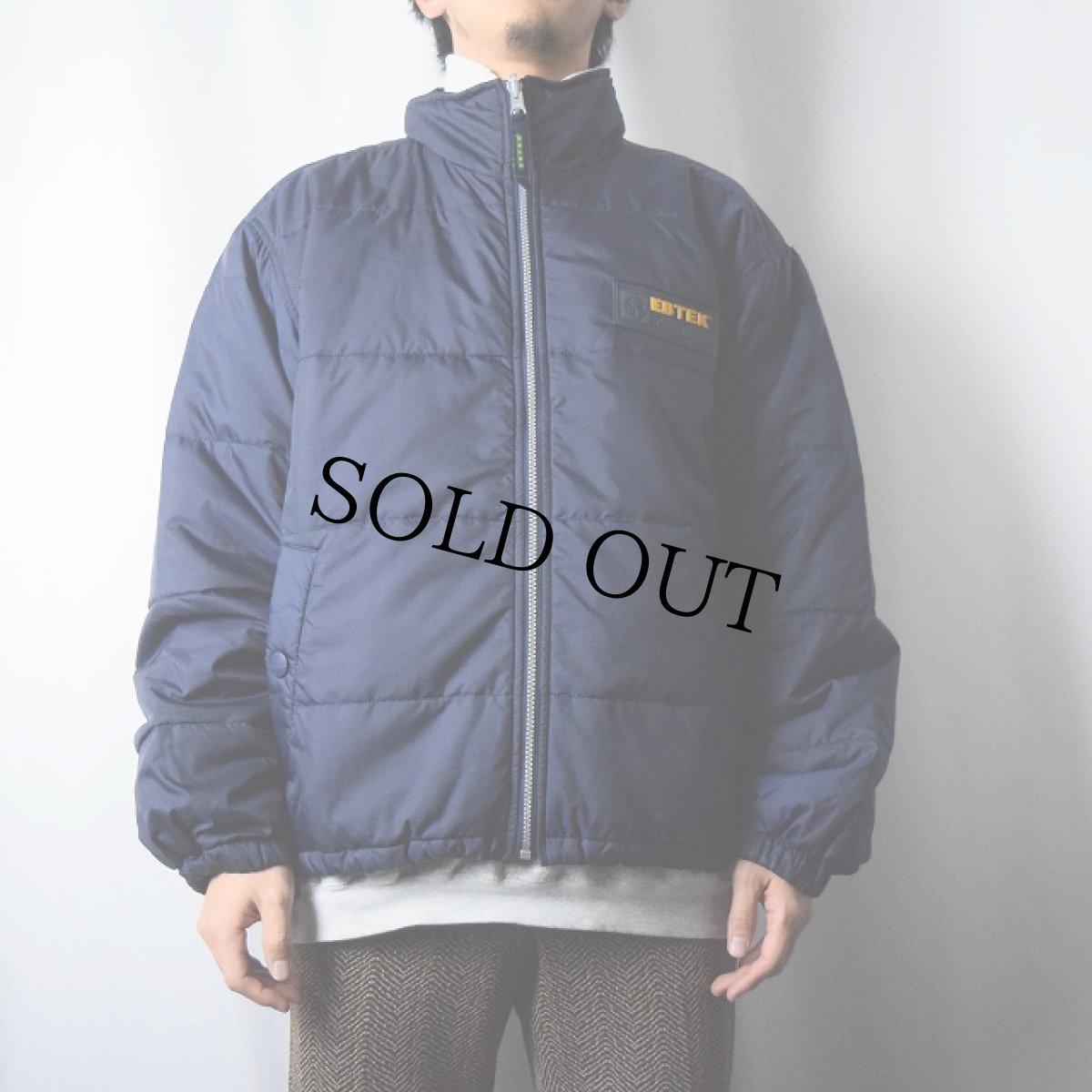 画像2: 90's Eddie Bauer EBTEK "Thinsulate" 中綿入り ナイロンジャケット NAVY M (2)