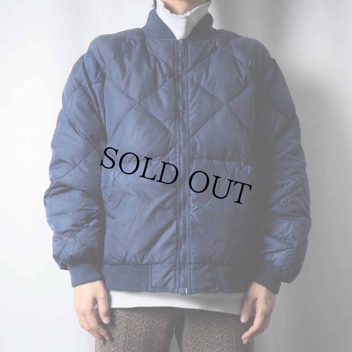 画像2: 80's Eddie Bauer キルティングダウンジャケット NAVY M (2)