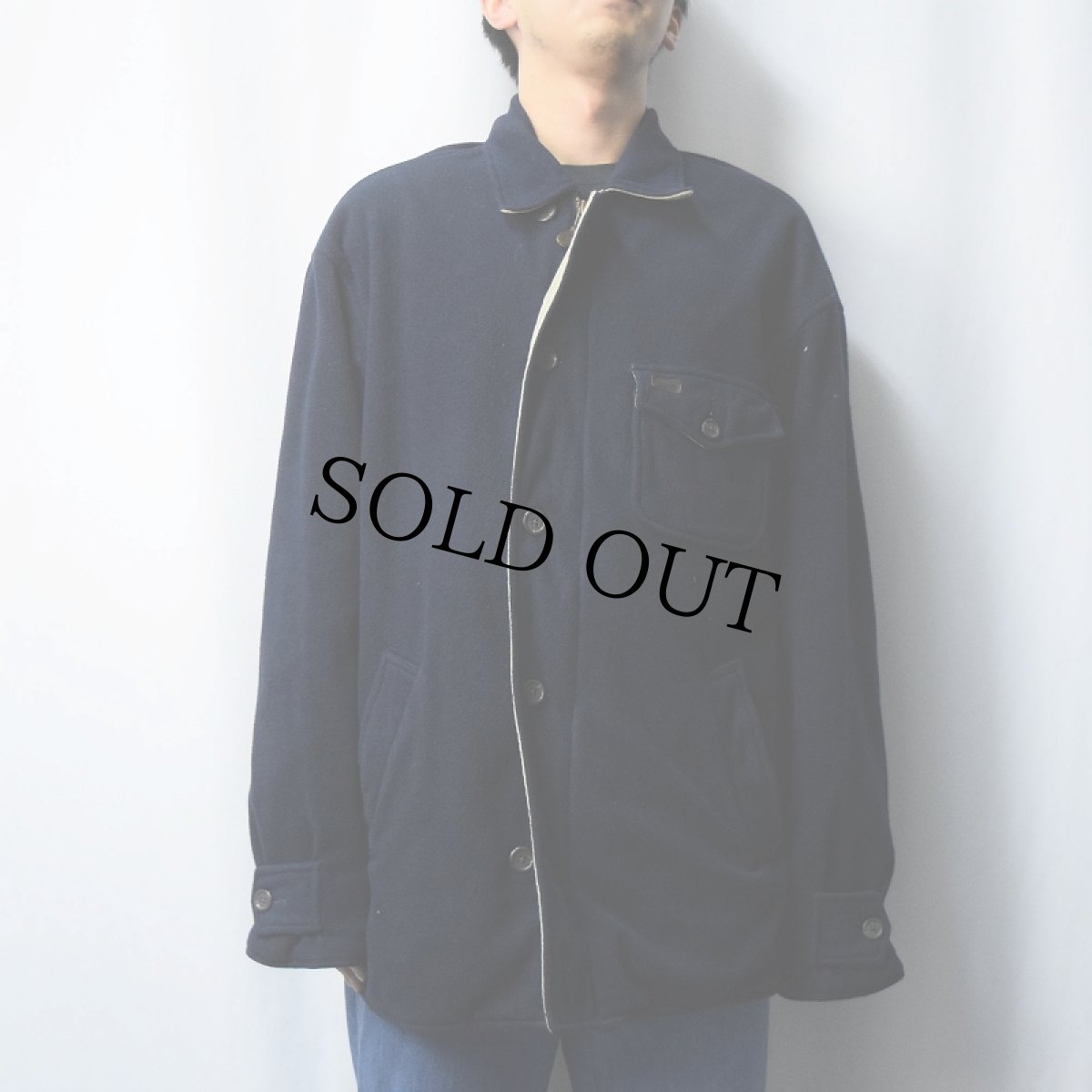 画像2: 90's POLO Ralph Lauren  USA製 フリースジャケット NAVY L (2)