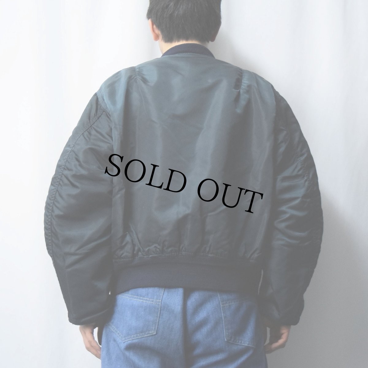 画像4: 民間品 90's ALPHA INDUSTRIES,INC. MA-1 フライトジャケット NAVY L (4)