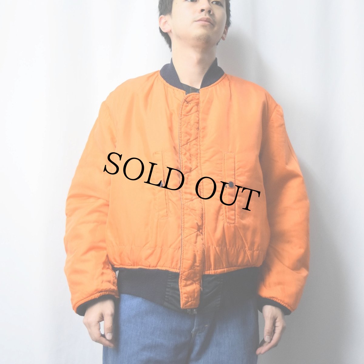 画像5: 民間品 90's ALPHA INDUSTRIES,INC. MA-1 フライトジャケット NAVY L (5)