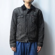 画像2: Levi's 裏ボア ブラックデニムジャケット S (2)