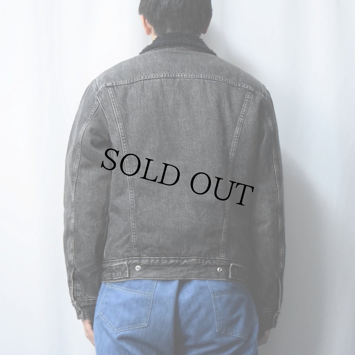 画像3: Levi's 裏ボア ブラックデニムジャケット S (3)