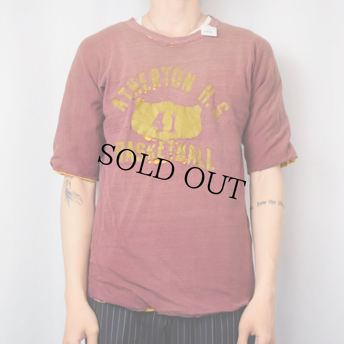 画像3: 70's〜 "ATHERTOM H.S. BASKETBALL"  ダブルフェイス リバーシブルTシャツ (3)