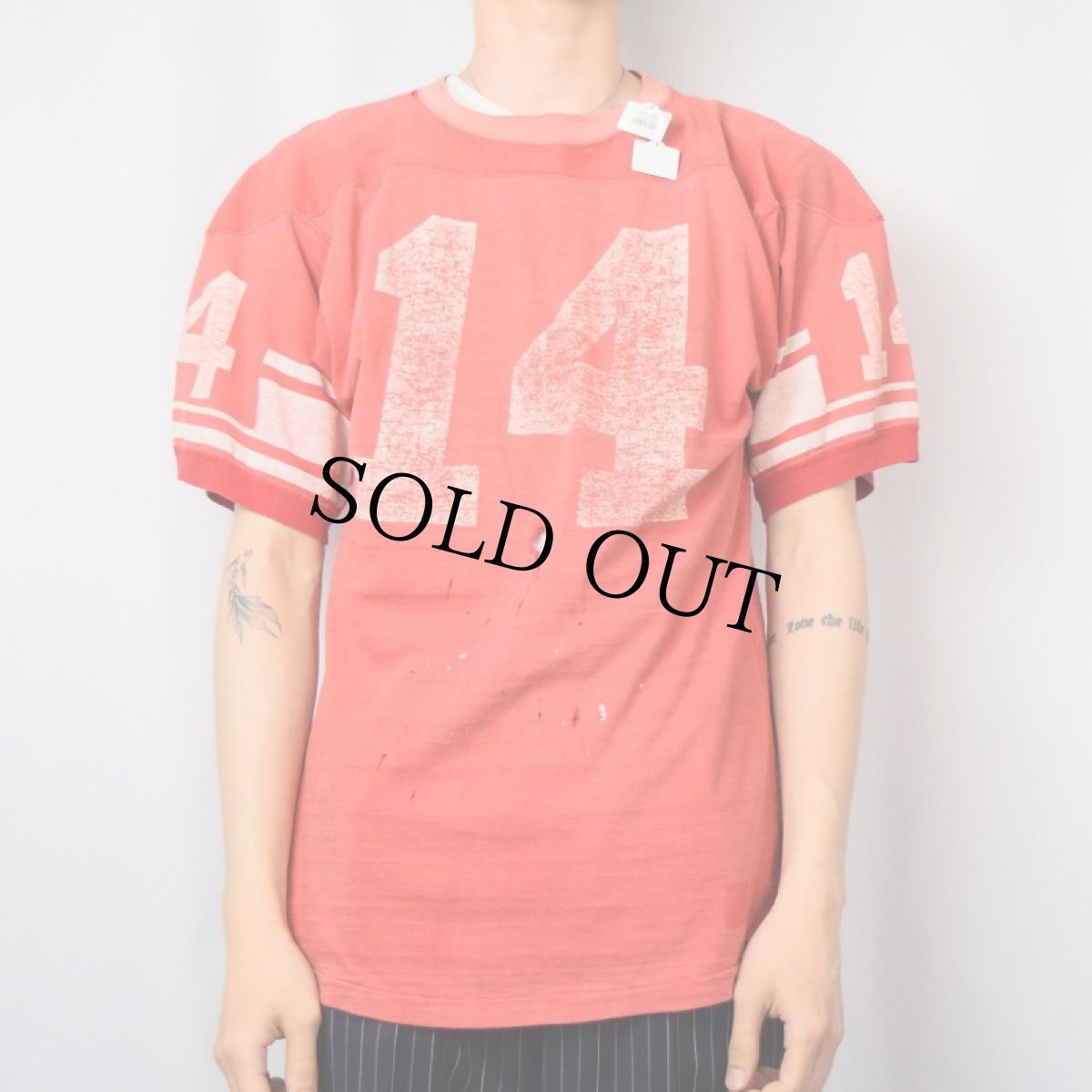 画像2: 60's〜 "14" ナンバリング フットボールTシャツ (2)