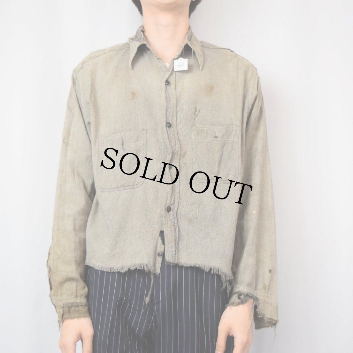 画像2: 50's WASHINGTON SANFORIZED SHRUNK ブラックシャンブレーシャツ (2)