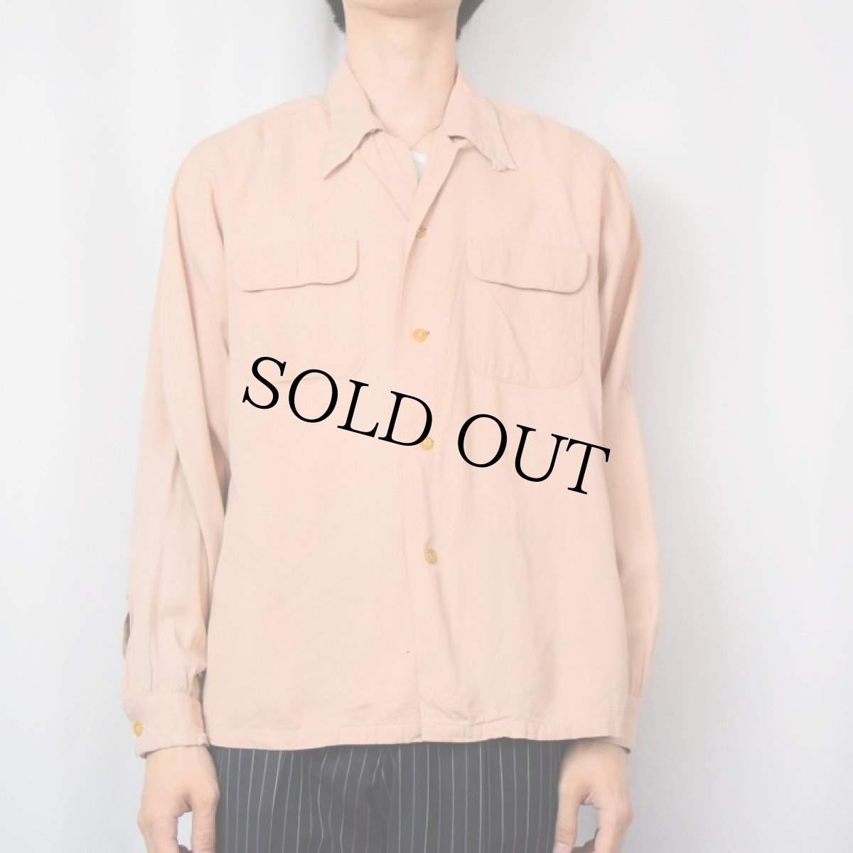 画像2: 50's Reliance レーヨンギャバジンシャツ ML (2)