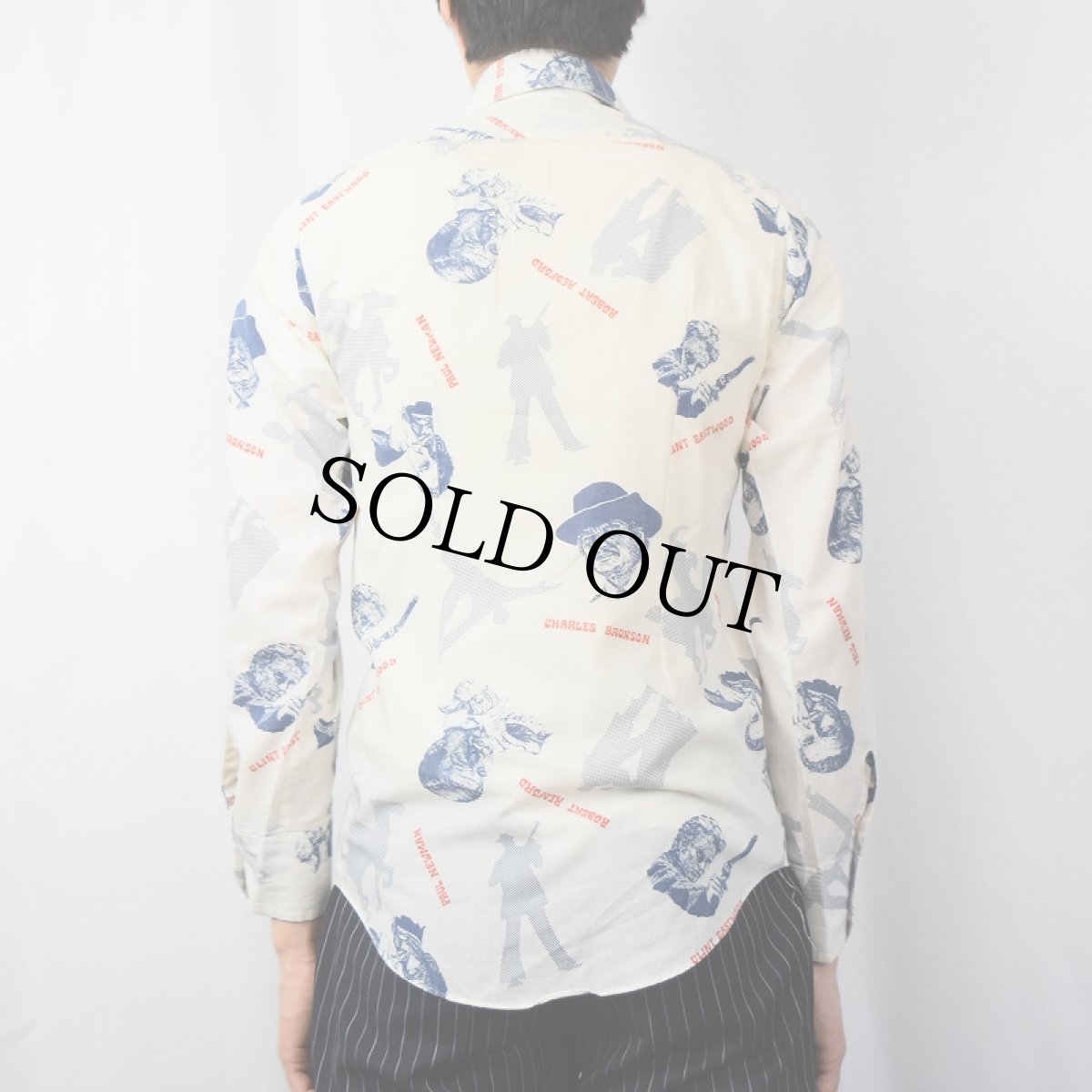 画像3: 70's Dacco "Charles Bronson" 俳優プリントシャツ (3)
