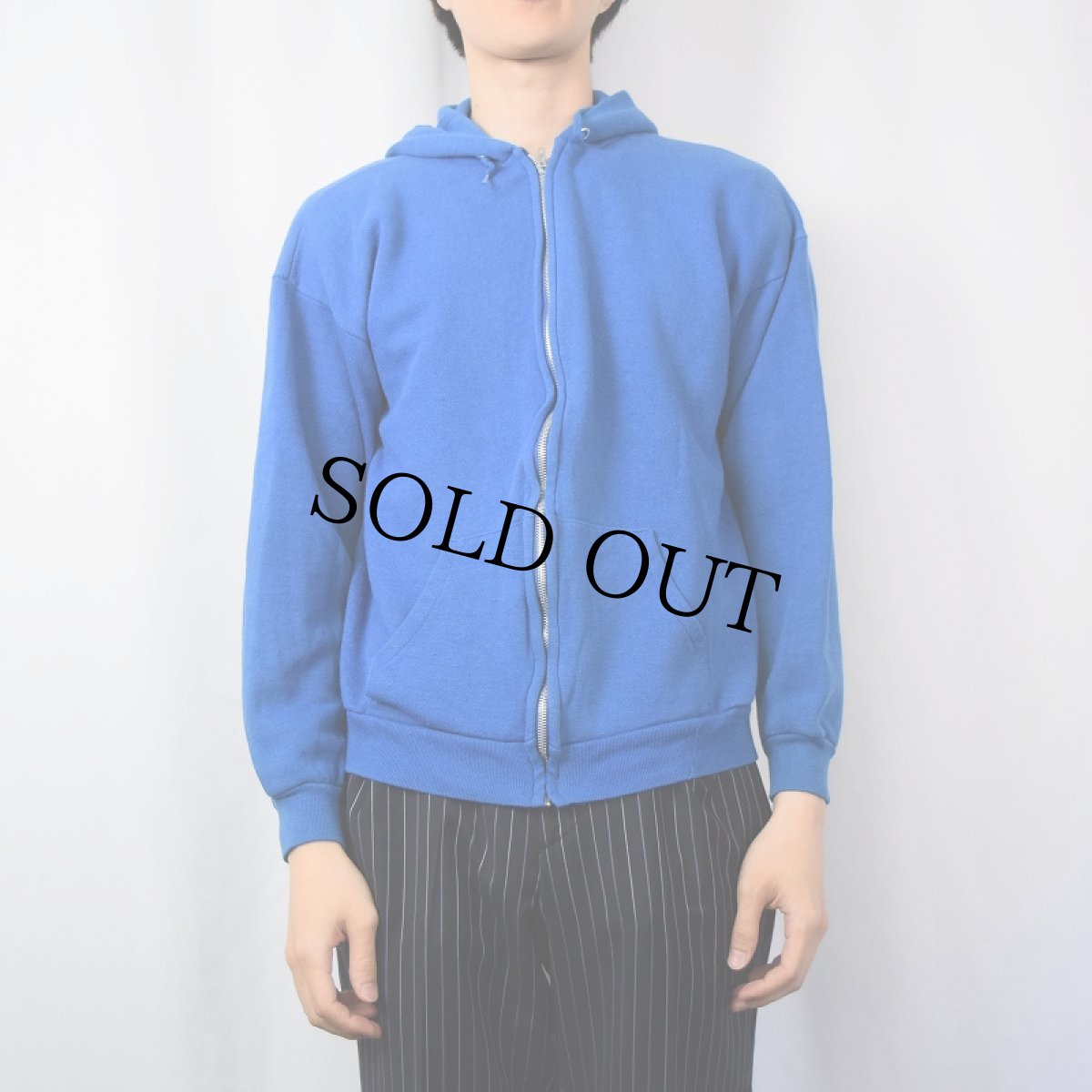 画像2: 70〜80's Tultex 無地スウェットジップパーカー L (2)