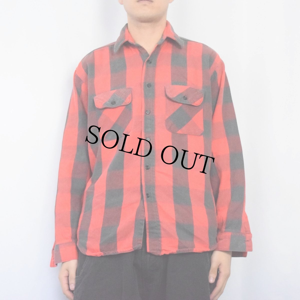 画像2: 70〜80's FIVE BROTHERS USA製 バッファローチェック柄 ヘビーネルシャツ L (2)